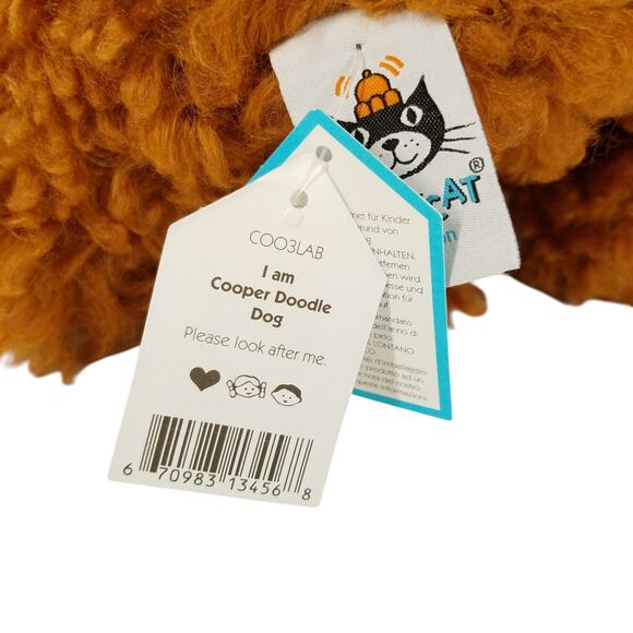 Jellycat Cooper Doodle Dog Plush Stuffed Animal Toy Sitting Toffee Curly - Picture 7 of 13